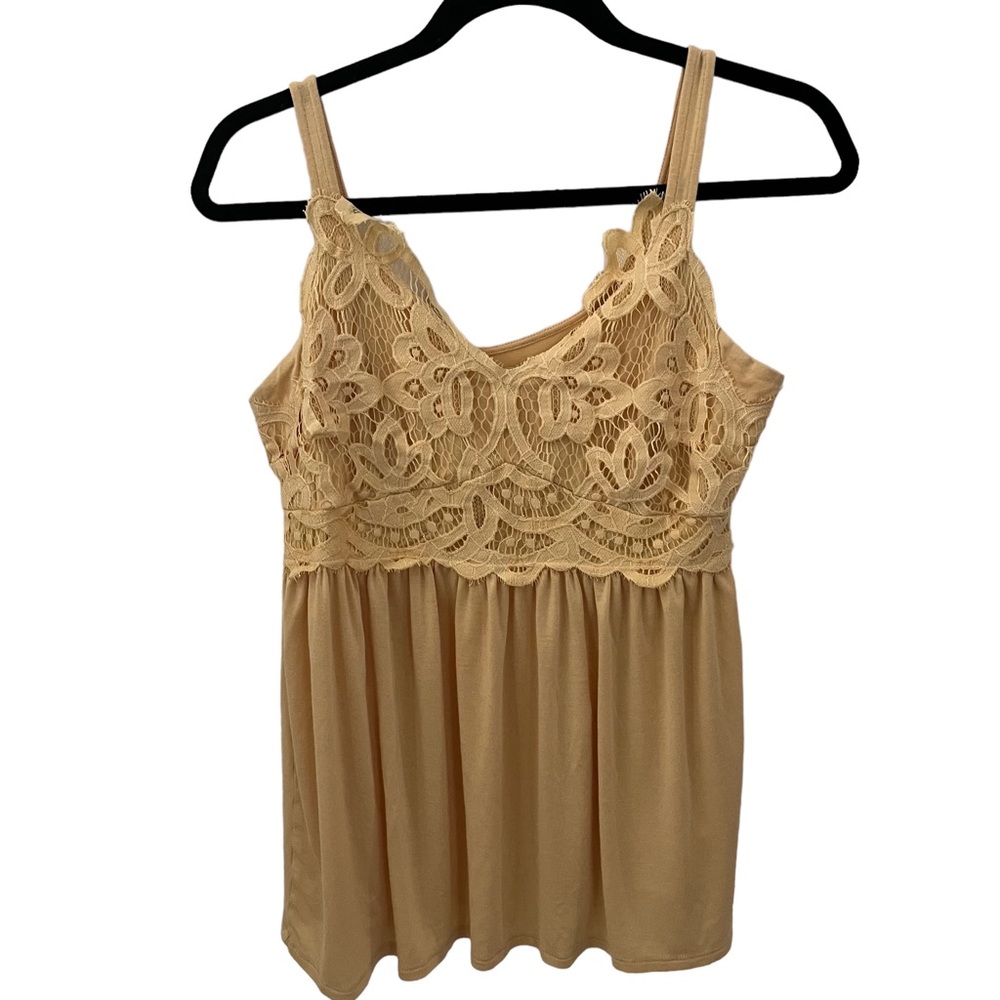 Cupio Yellow Laced Tank Top Sleeveless Flowy Soft Fabric Great Condition Size S